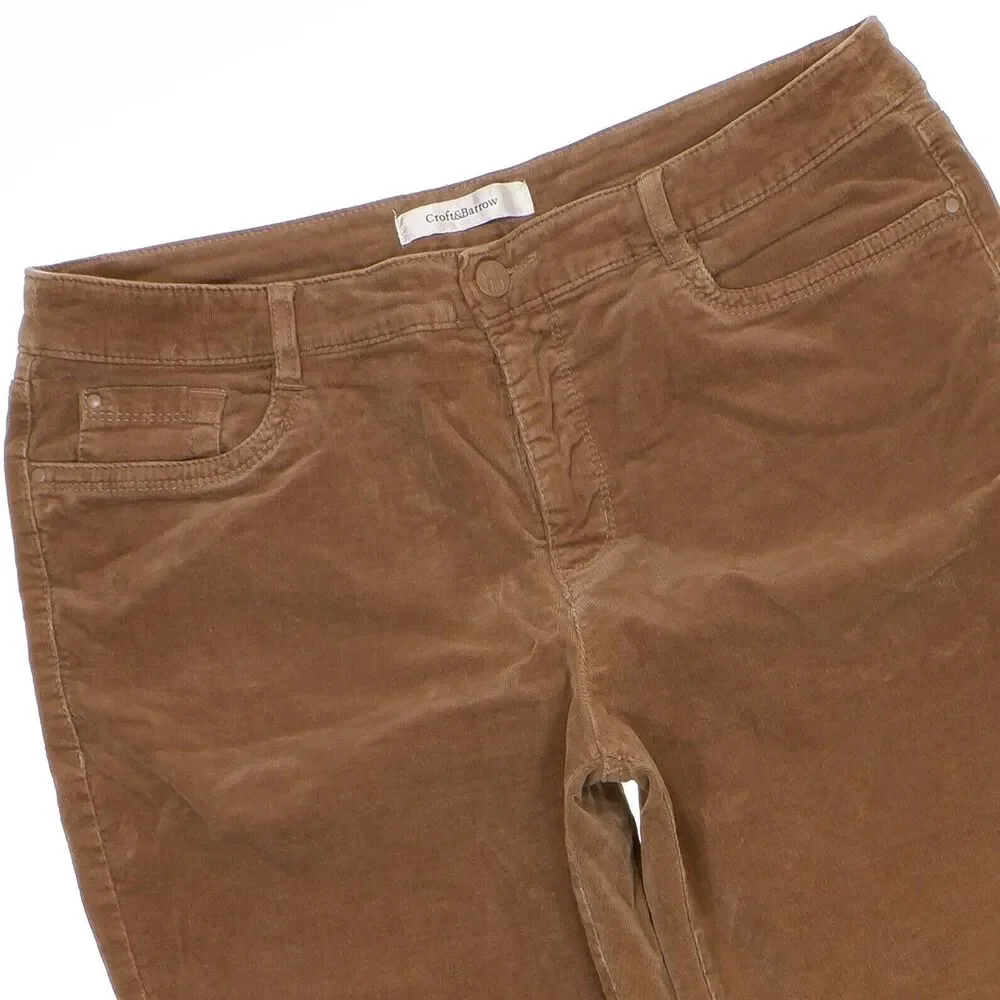 Croft & Barrow Corduroy Straight Pants Size 16 Womens Brown Stretch 36 x 28.5 - Picture 5 of 10